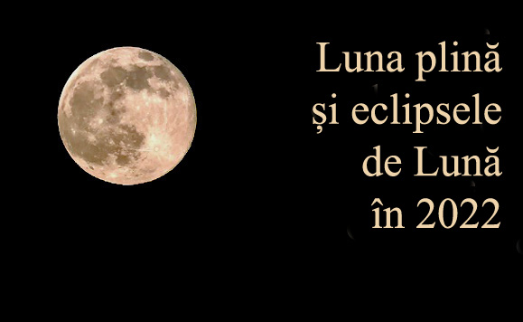 Luna plina 2022 si eclipse de luna